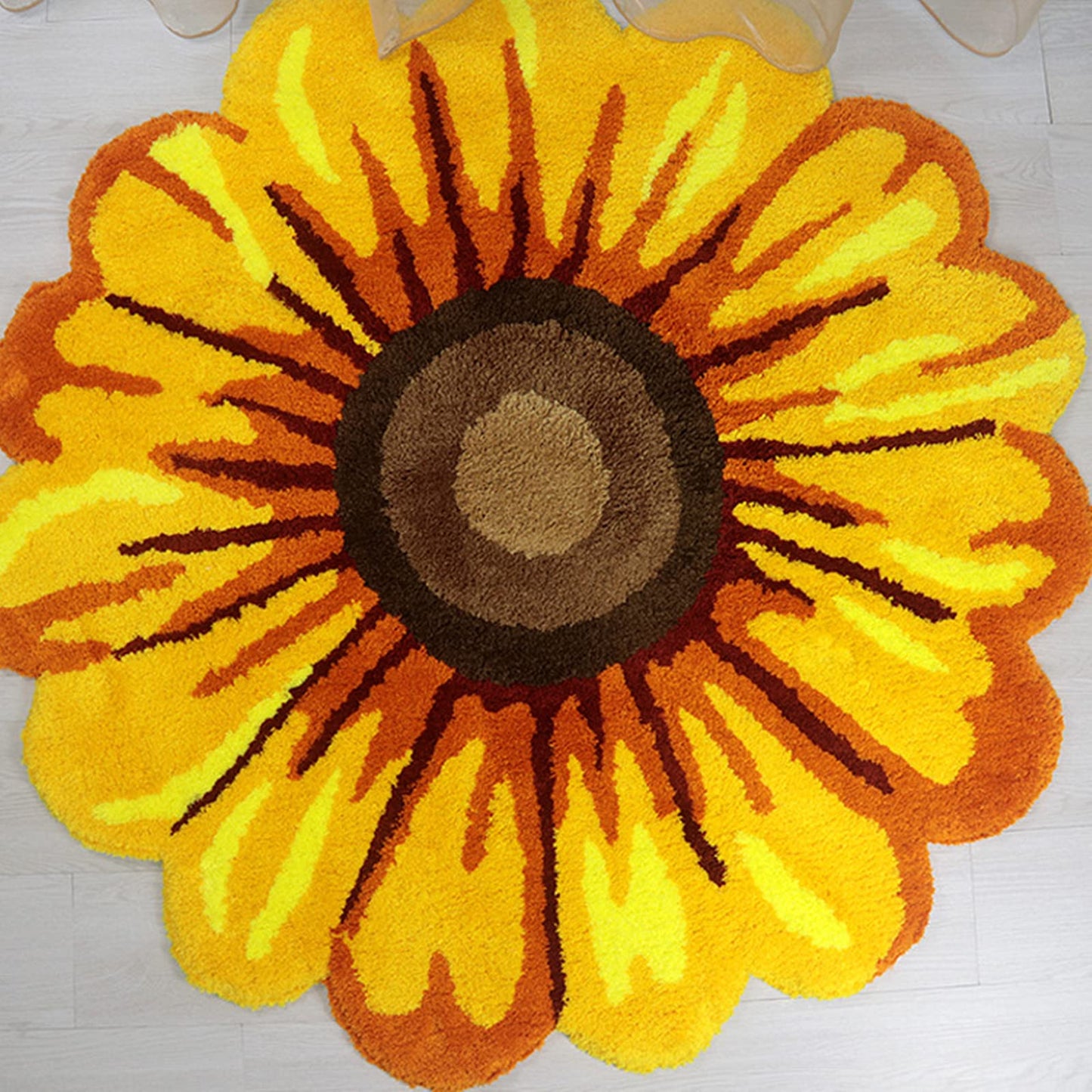 Yellow Sunflower Bathroom Rug 2' Non Slip Absorbent
