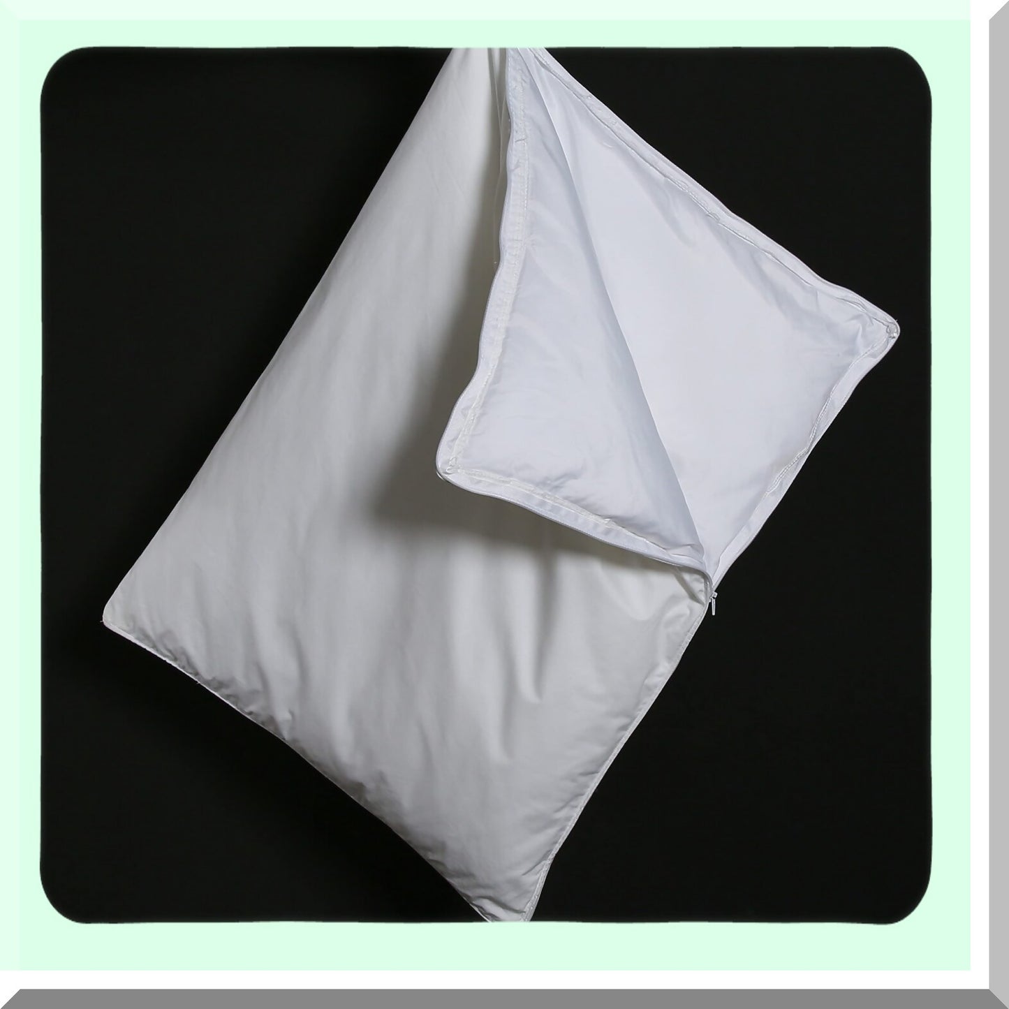 CottonSoft Zippered Pillowcase - Extra Soft Outer Cover with Polyester Filling - Standard/Queen Size - Goose Pillow Compatible - 100% Cotton - 1 Piece