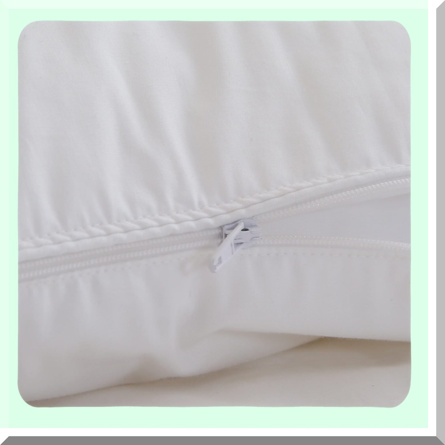 CottonSoft Zippered Pillowcase - Extra Soft Outer Cover with Polyester Filling - Standard/Queen Size - Goose Pillow Compatible - 100% Cotton - 1 Piece