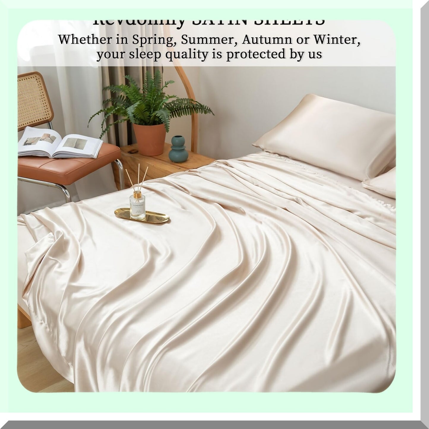 Luxury Silky Soft Khaki Sheet Set - Moisture Wicking Twin Size Bedding Bundle - Deep Pocket Fitted Sheet, Flat Sheet, Pillowcase - 3 Piece Set