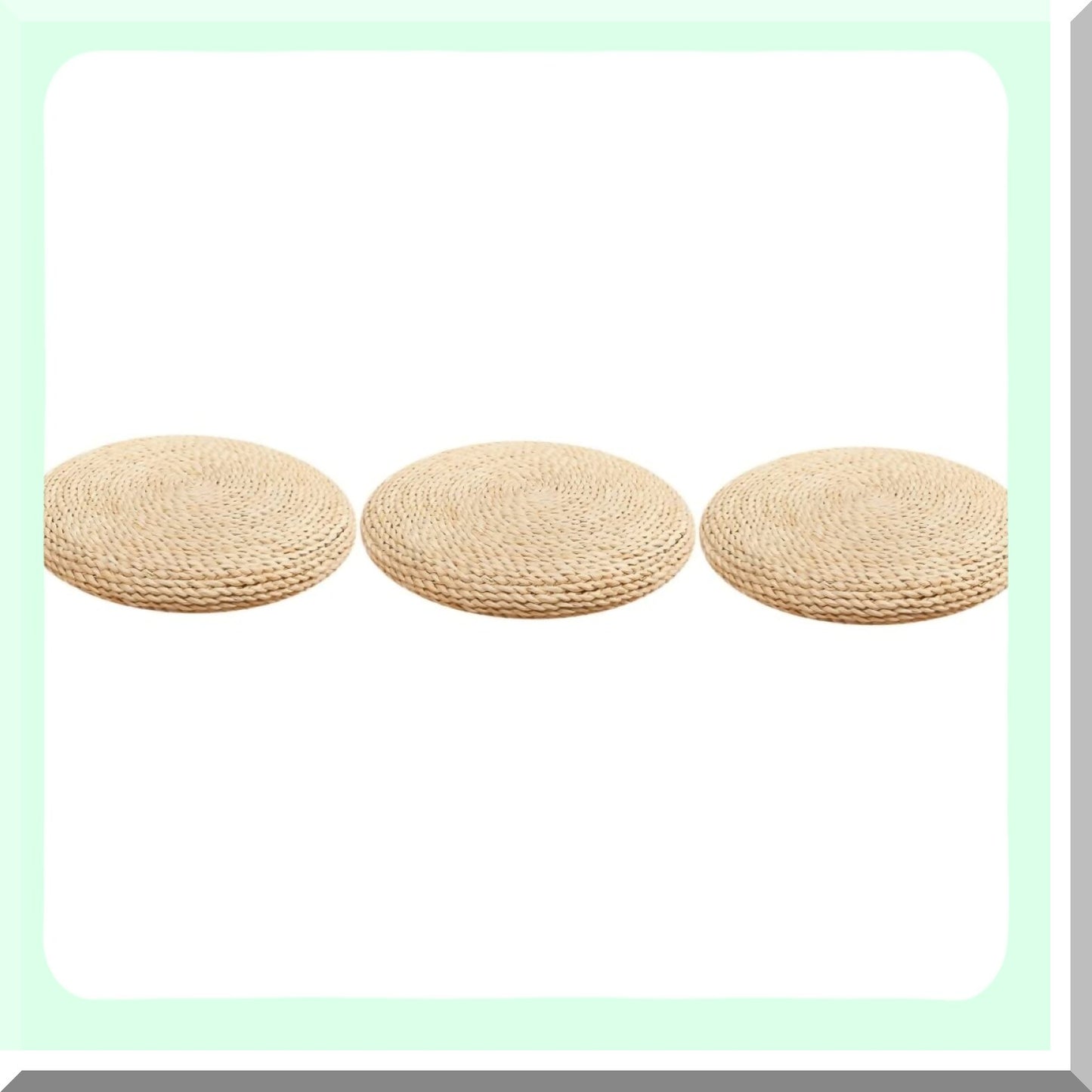 ZenComfort Meditation Cushion Set - Round Stool Cushions for Yoga, Floor Mat Decor, Hand-Woven Ottoman Pouf, Stuffed Seat Pad for Meditating