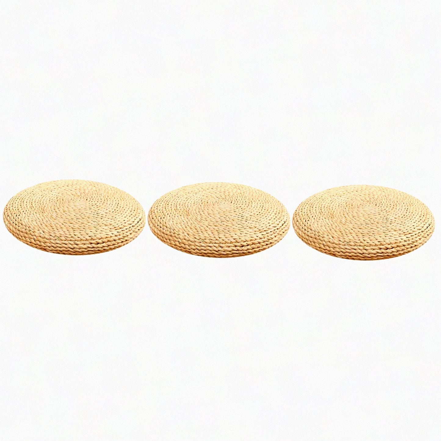 ZenComfort Meditation Cushion Set - Round Stool Cushions for Yoga, Floor Mat Decor, Hand-Woven Ottoman Pouf, Stuffed Seat Pad for Meditating