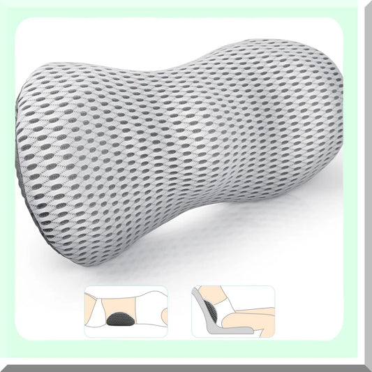 MODAIO - ErgoFlex Memory Foam Lumbar Support Pillow - Adjustable Back Pillow for Office Chair, Car Seat, Sleeping - Lower Back Pain Relief - Rest White