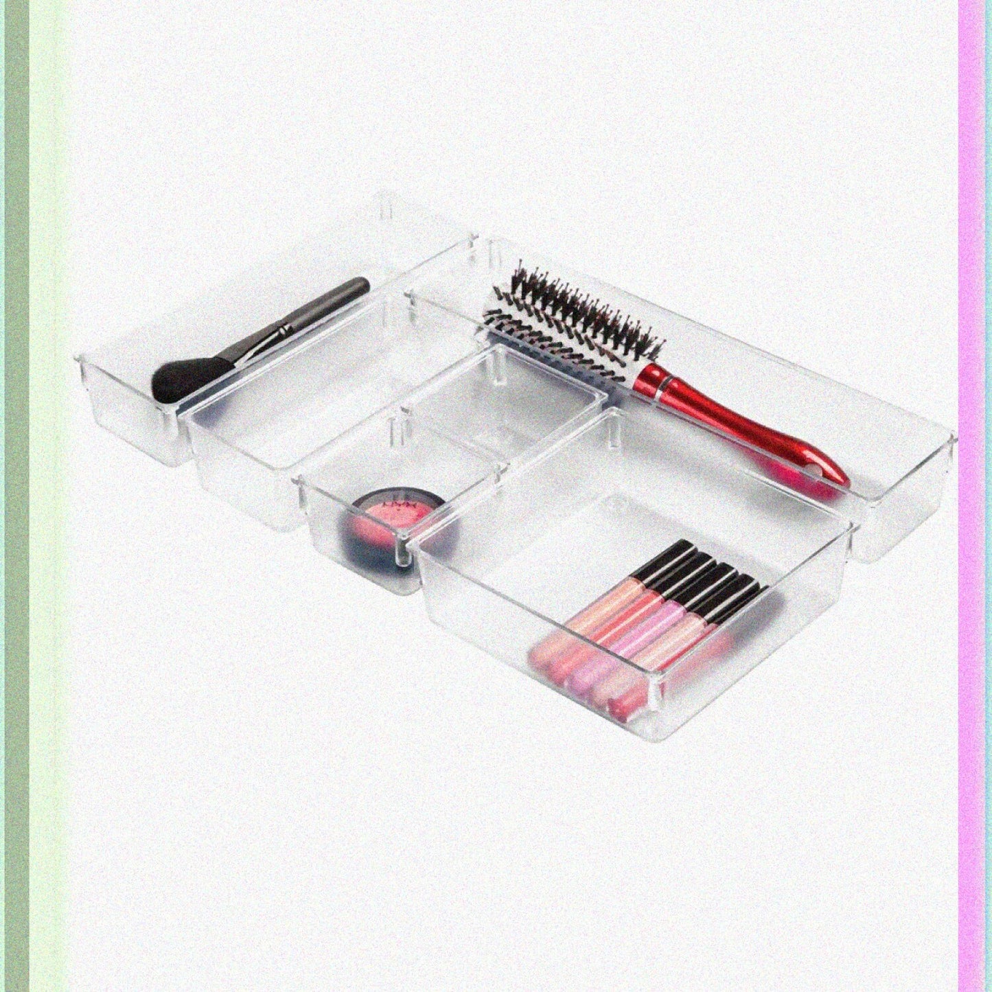Plastic Drawer Organizer Trays Set of 6 Clear