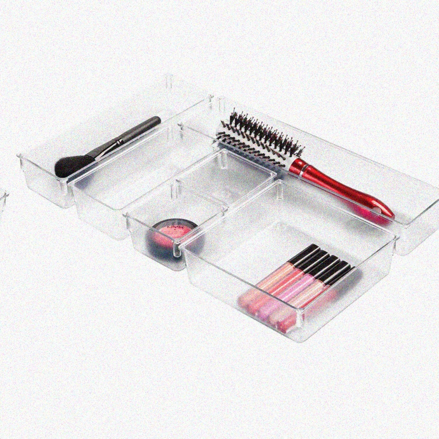 Plastic Drawer Organizer Trays Set of 6 Clear