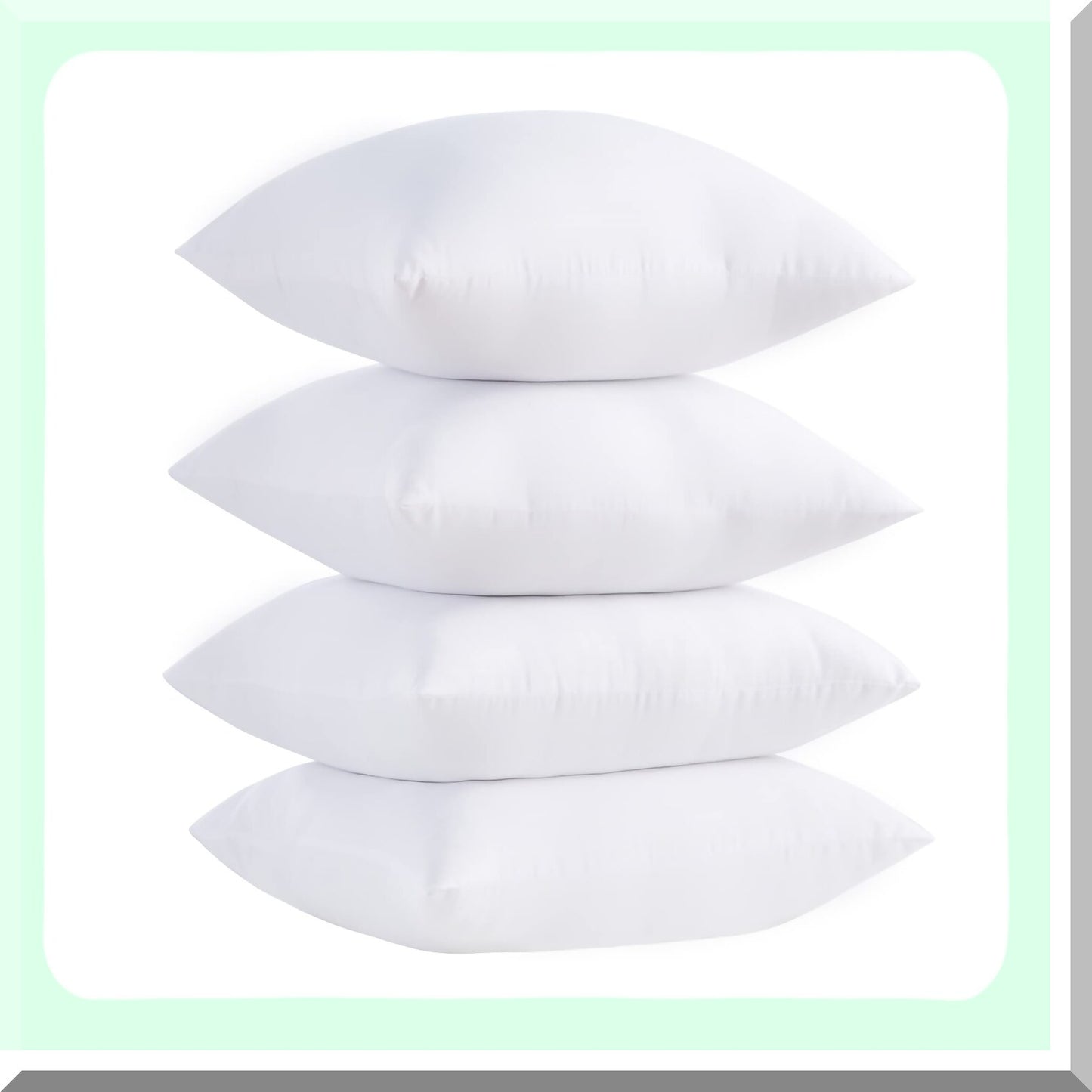 Premium Microfiber Square Pillow Inserts - Set of 4 | Indoor Decorative Cushion Stuffers for Bed, Couch, Sofa, Chair | 28x28 Inch White Sham Fillers