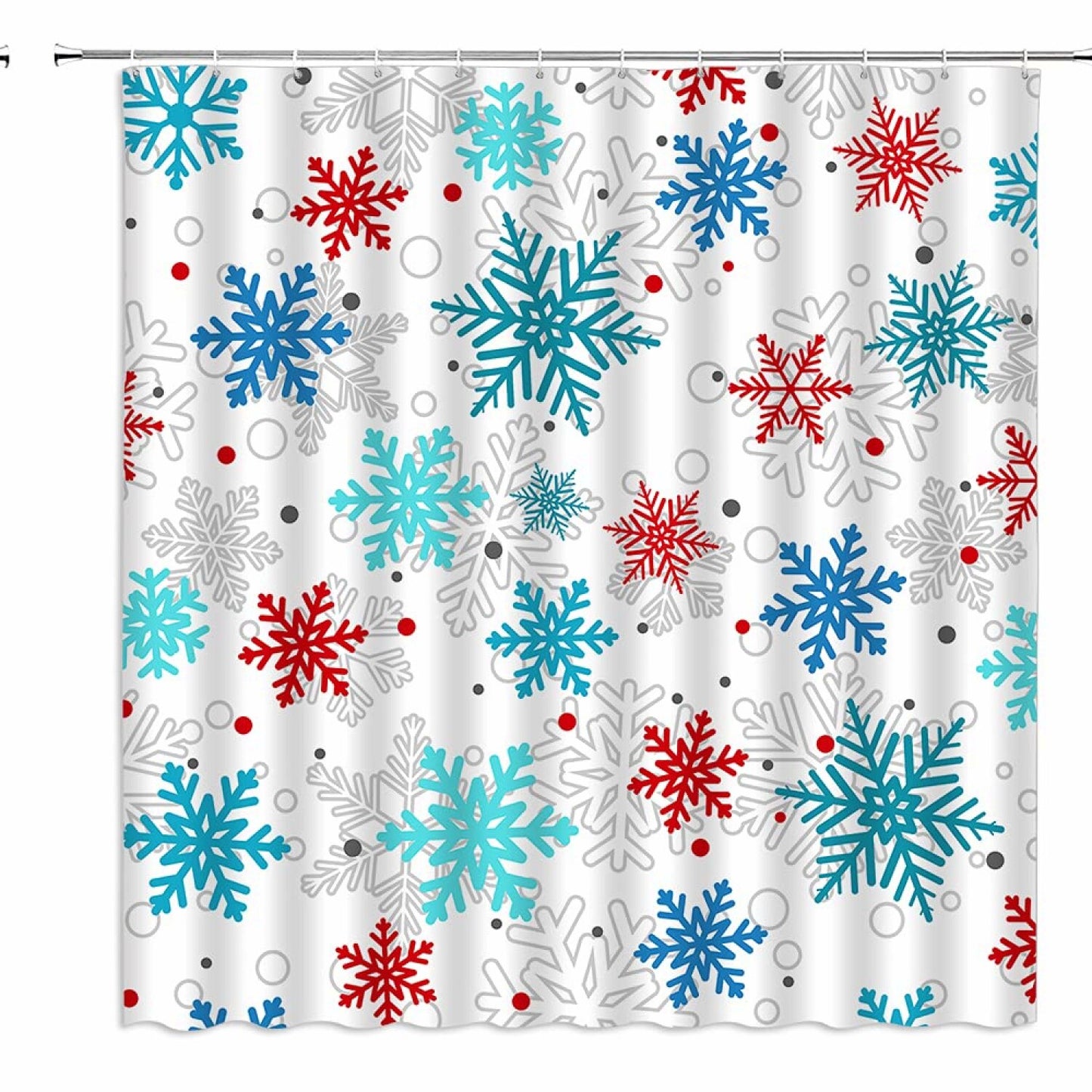 Winter Snowflakes Shower Curtain 70x70 Inch