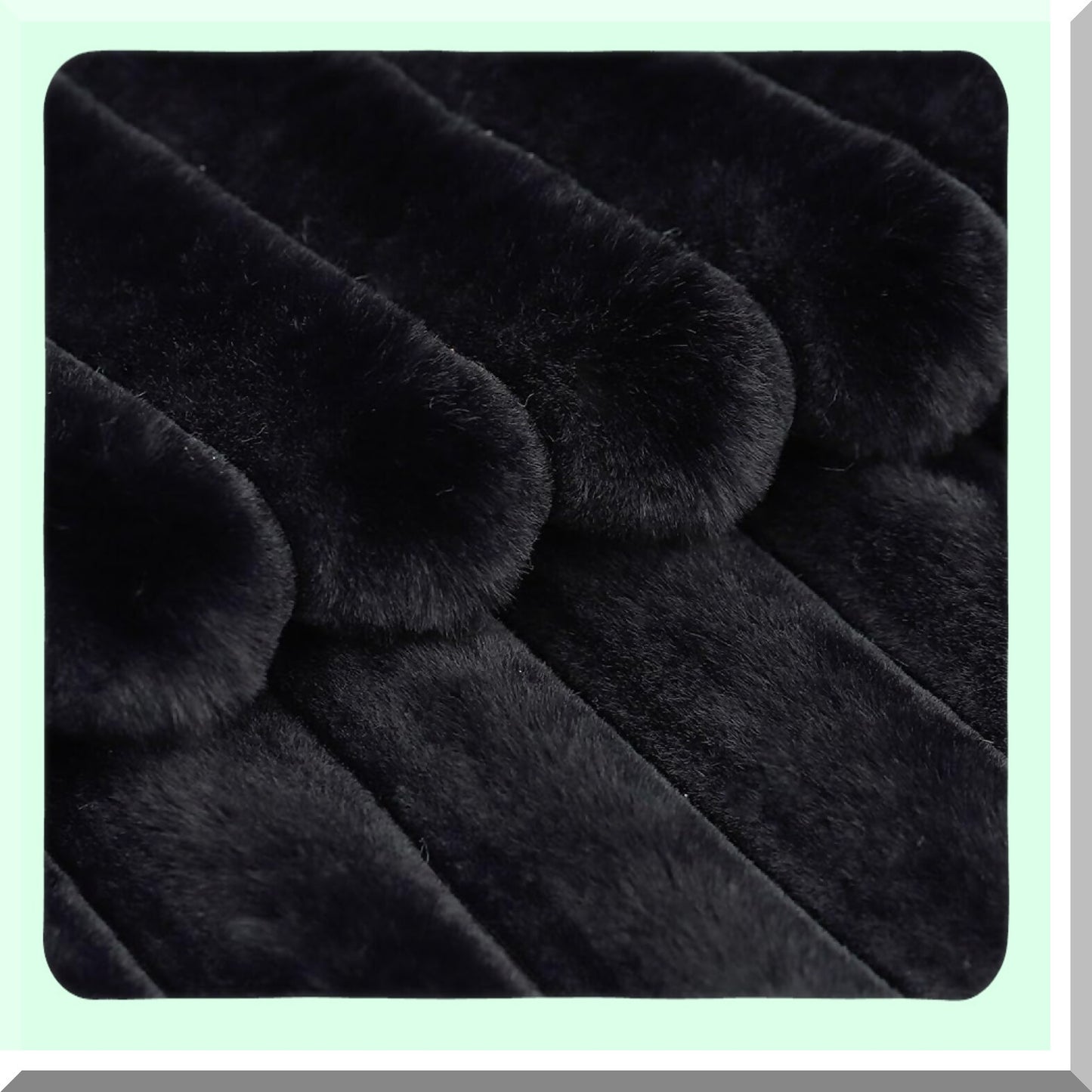 Luxury Wool Stripe Pillow Covers - Set of 2 24x24 Inch Black Fluffy Cushion Shell for Sofa & Bedroom Decor - Soft Plush Decorative Throw Pillows