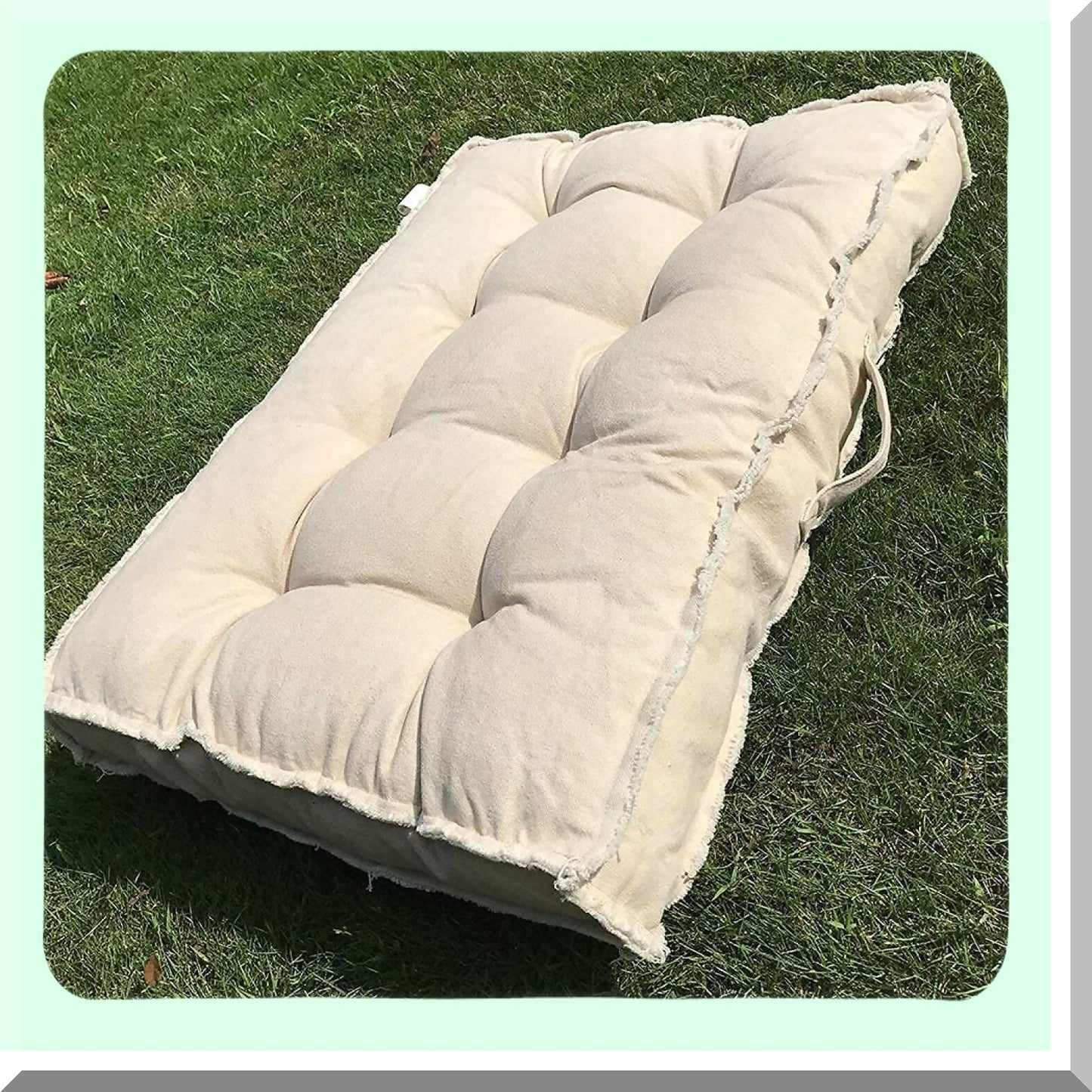 Square Comfort Floor Cushion - Thick Meditation Pillow for Kids Reading Nook, Yoga Living Room Sofa, Balcony Outdoor - 31x22 Inch Sitting Pillow