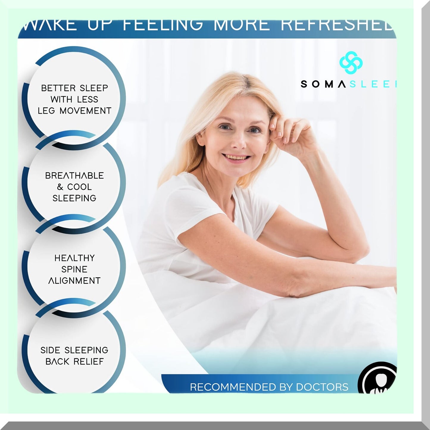 Cooling Comfort Knee Pillow - Sciatica Relief Gel Cushion for Side Sleepers - Hip & Joint Support Between The Knees - Back & HIPS Pain Soother