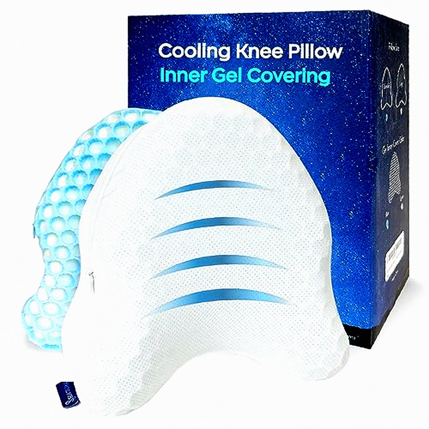 Cooling Comfort Knee Pillow - Sciatica Relief Gel Cushion for Side Sleepers - Hip & Joint Support Between The Knees - Back & HIPS Pain Soother