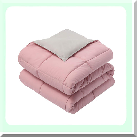 CozyReverie Reversible Throw 50x75 Inches Blush and Gray
