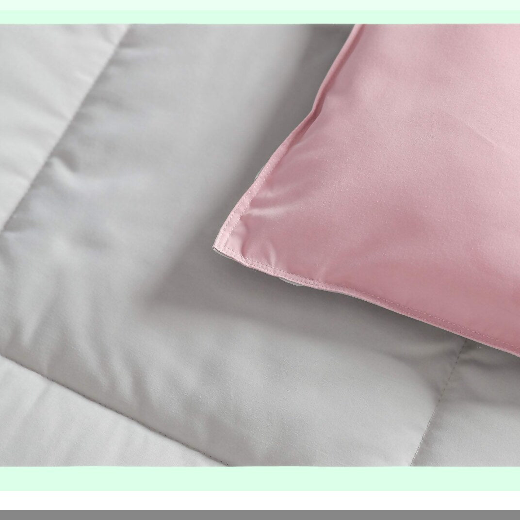 CozyReverie Hypoallergenic Reversible Throw - Medium Warmth, 50x75 Inches, Blush & Gray