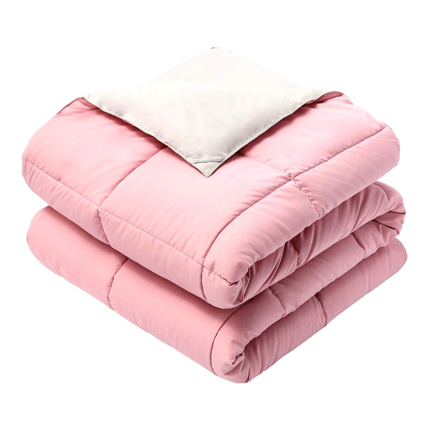 CozyReverie Hypoallergenic Reversible Throw - Medium Warmth, 50x75 Inches, Blush & Gray