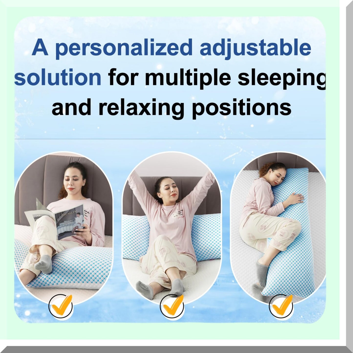 CoolFlex Body Pillow - Adjustable Loft Shredded Memory Foam, Cooling Breathable Technology for Full Body Support and Comfort, 1 Pack