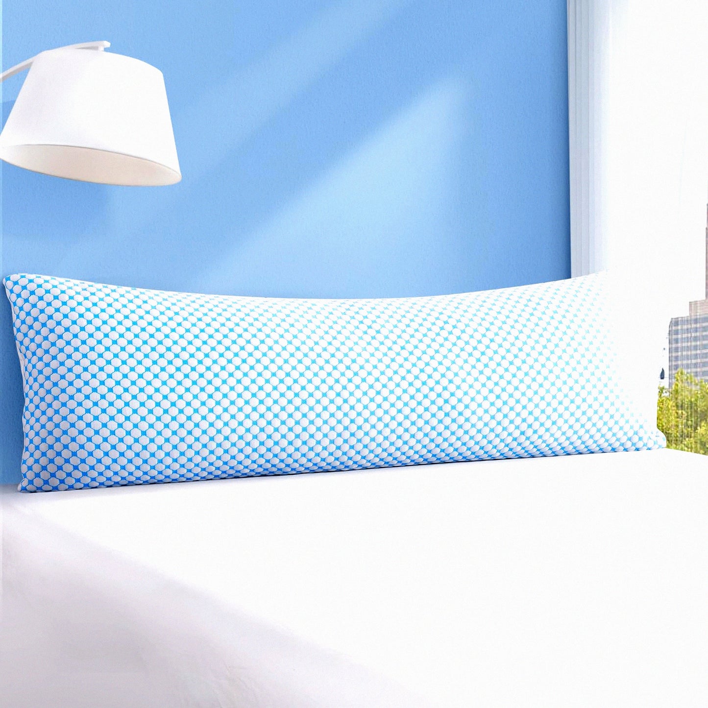 CoolFlex Body Pillow - Adjustable Loft Shredded Memory Foam, Cooling Breathable Technology for Full Body Support and Comfort, 1 Pack