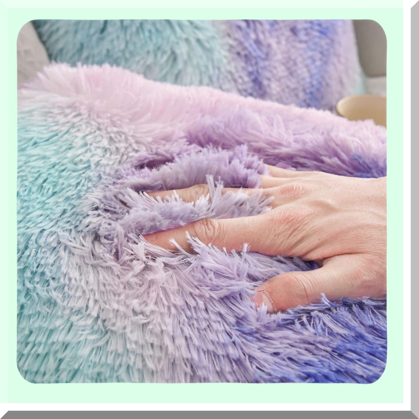 Luxury Velvet Ombre Shaggy Pillow Shams - Plush Tie Dye Cushion Cover Set for Sofa/Bed - Super Soft Home Decor Throw Pillow Case - Purple 2Pcs 17.7"x17.7"