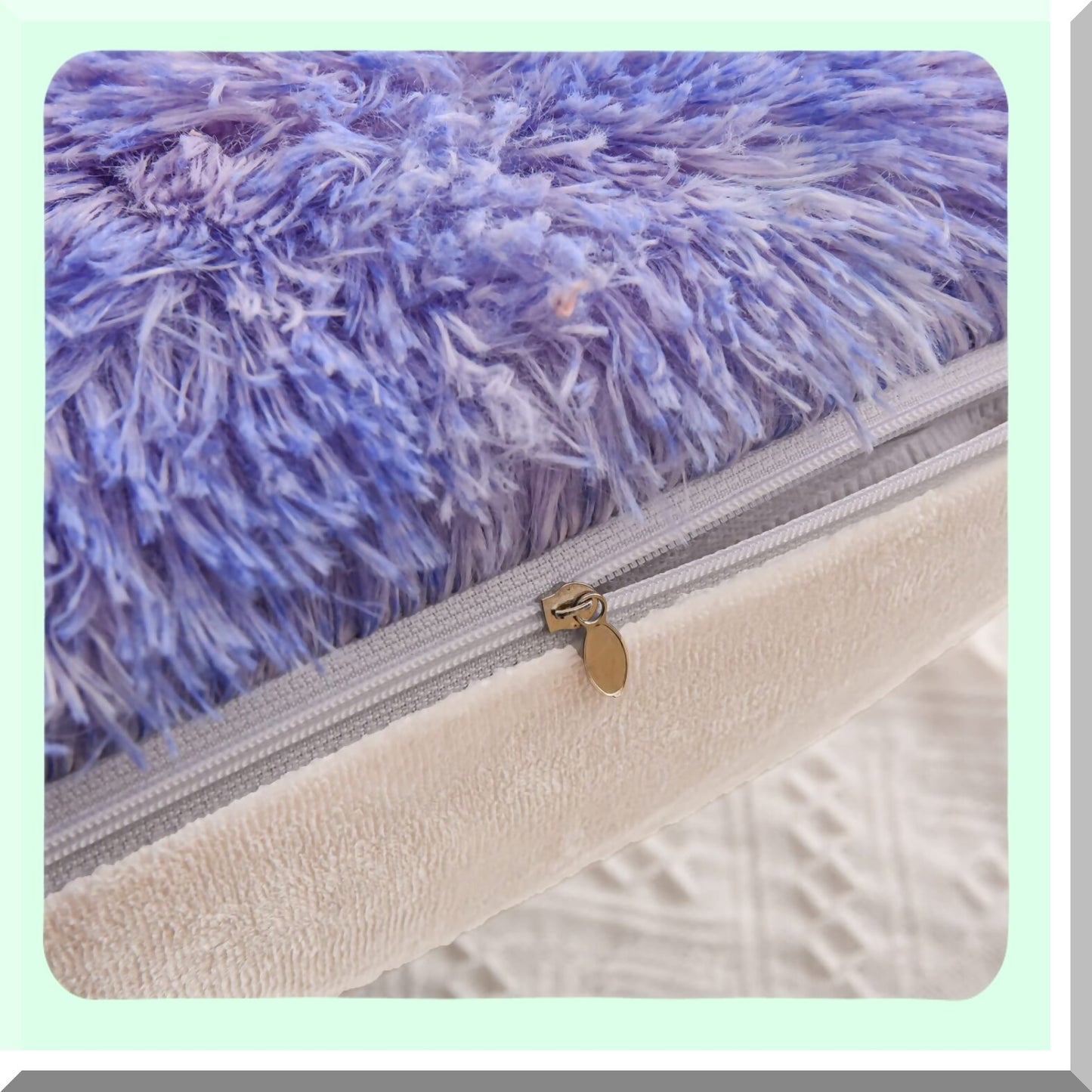 Luxury Velvet Ombre Shaggy Pillow Shams - Plush Tie Dye Cushion Cover Set for Sofa/Bed - Super Soft Home Decor Throw Pillow Case - Purple 2Pcs 17.7"x17.7"