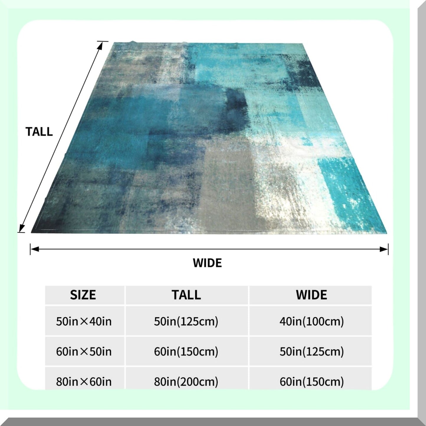 Teal Grey Abstract Fleece Throw - Soft, Cozy, Lightweight Blanket for Couch or Bed - Perfect Fall/Winter Decor & Birthday Gifts for Kids & Adults - 60"x50""