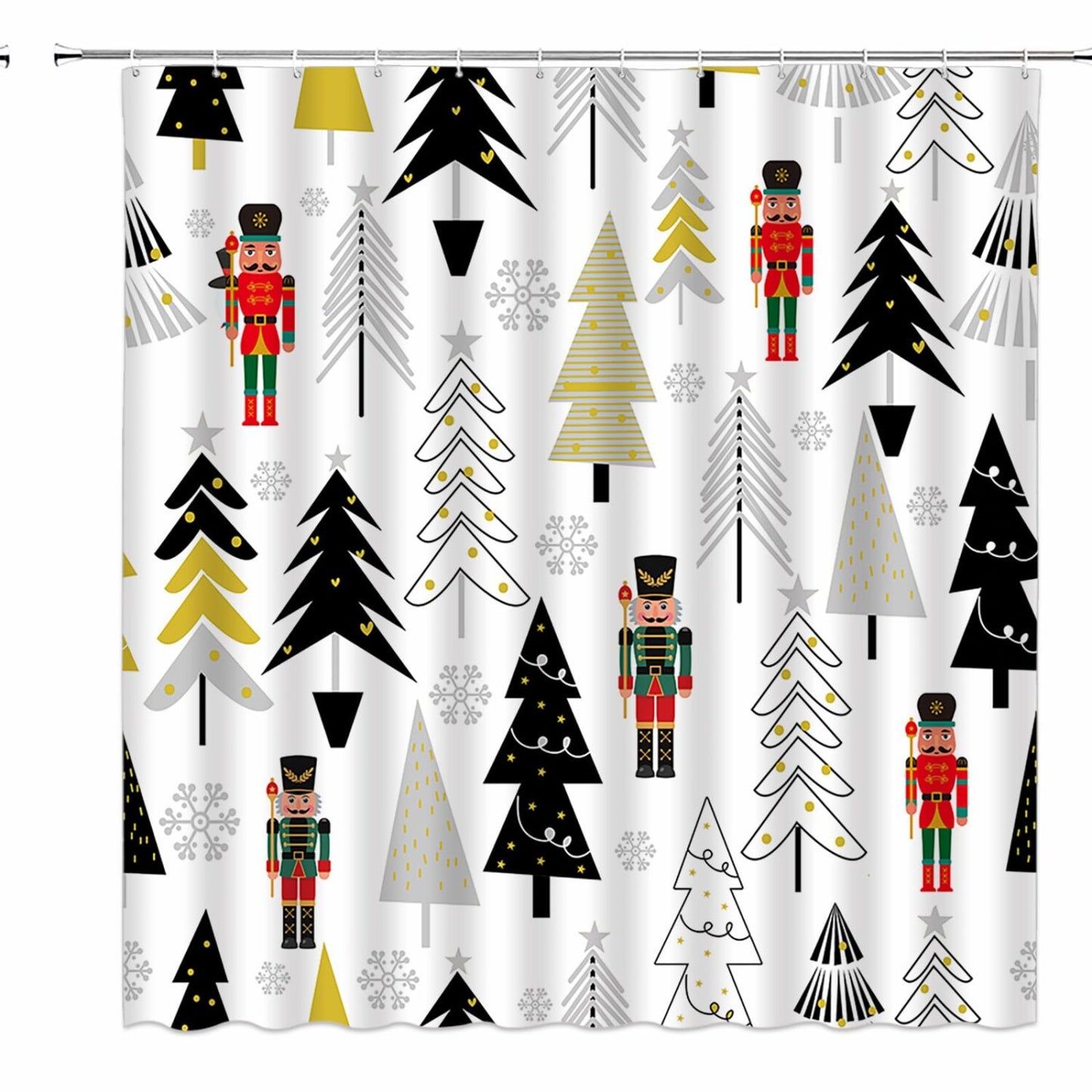 Shower Curtain Nutcracker Xmas Tree Snowflake 70x70