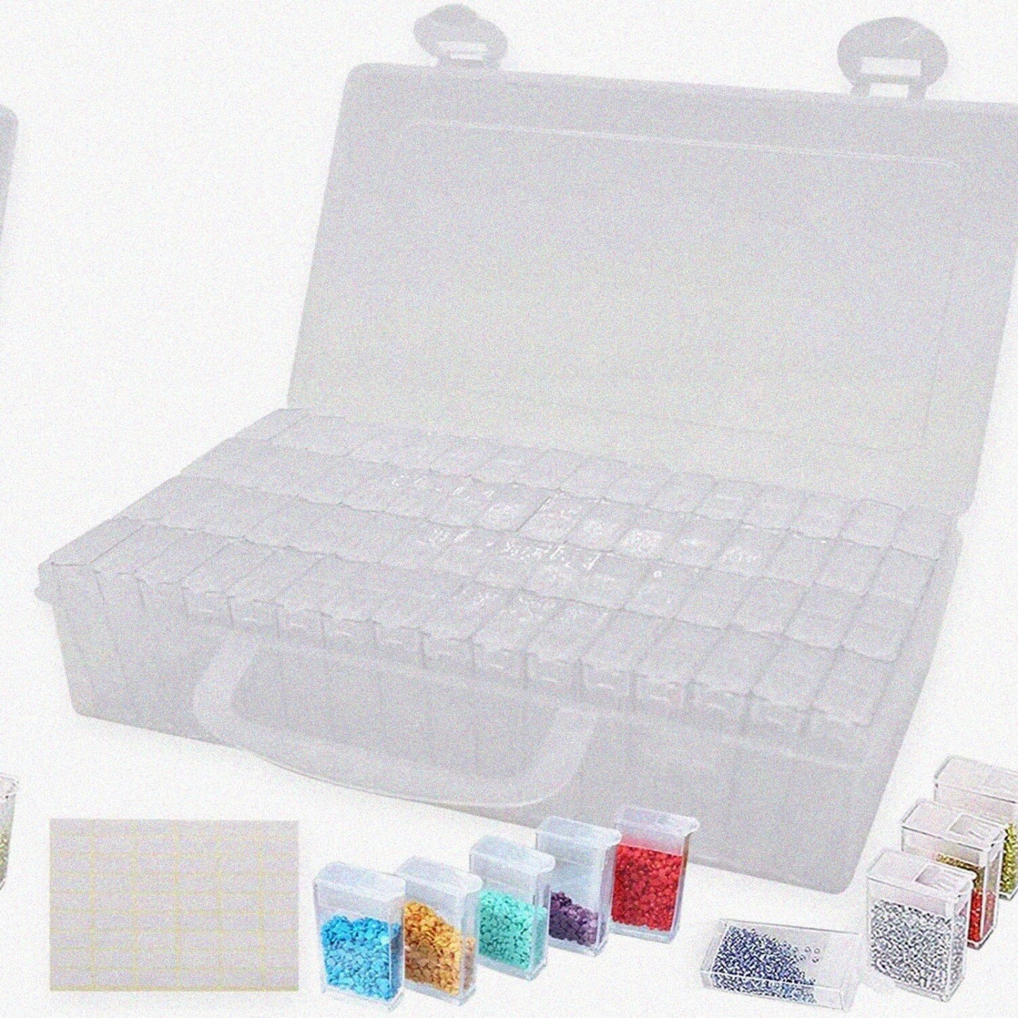 64 Grid Diamond Embroidery Storage Box Clear Plastic
