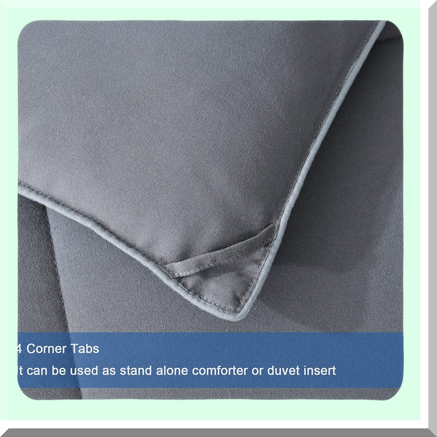 Breathable Diamond Stitch Dark Gray Twin Comforter - Fluffy Down Alternative Duvet Insert with Corner Tabs - Soft Machine Washable Comforter Twin Size