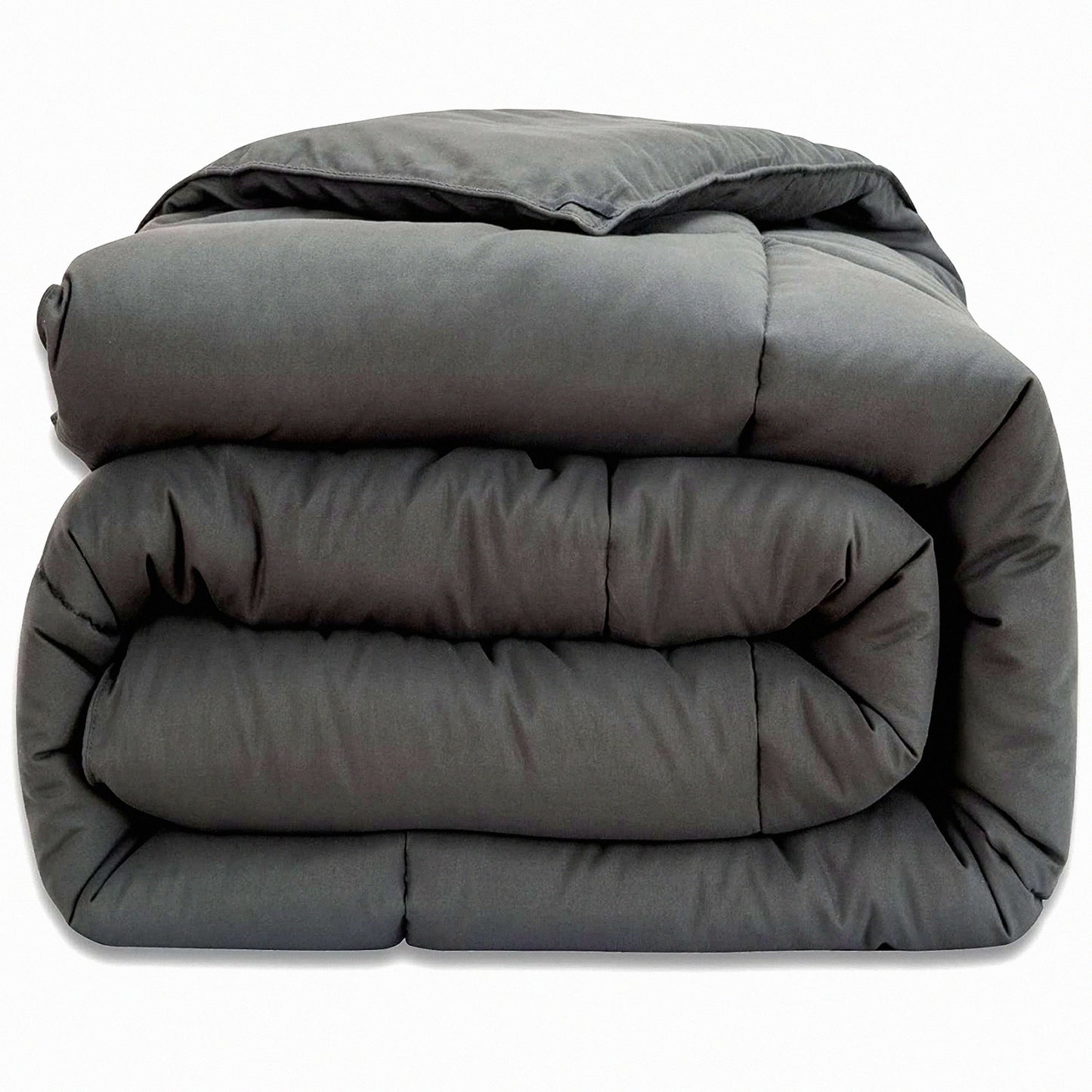 Breathable Diamond Stitch Dark Gray Twin Comforter - Fluffy Down Alternative Duvet Insert with Corner Tabs - Soft Machine Washable Comforter Twin Size