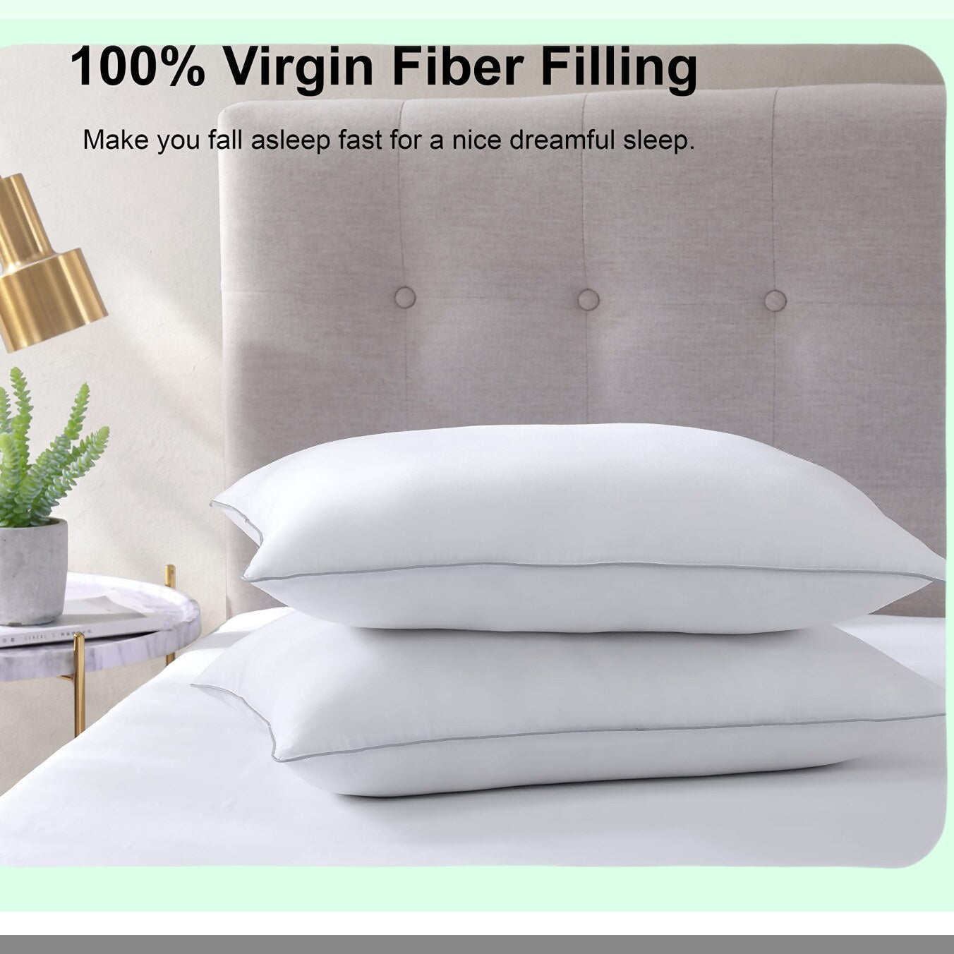 CoolDream Standard Pillow Set - 2 Pack Down Alternative Pillows for Side and Back Sleepers. Hotel Quality Cooling Pillows for a Restful Sleep.
