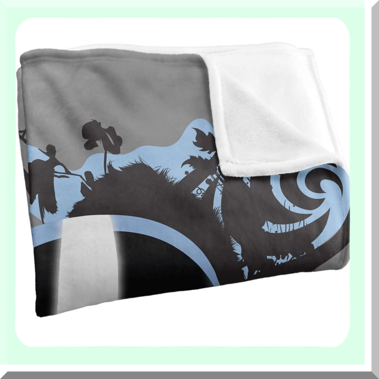 Airbender Silky Soft Throw Blanket - 36"x58" Blue & Black Kanji Design"
