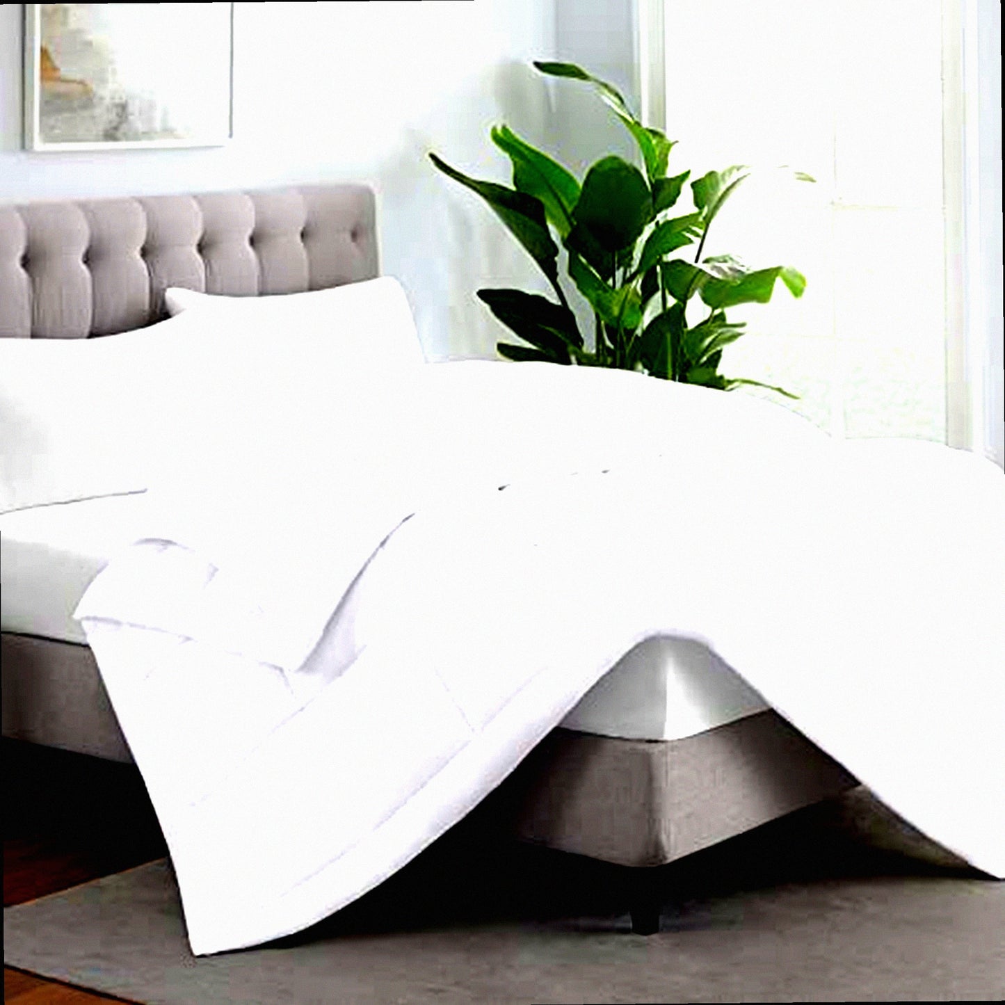 LuxiPlush All Season Queen Comforter - Soft Box Stitched Duvet Insert with 4 Corner Tabs - White Quilted Bedding for Ultimate Comfort and Sleep Satisfaction
