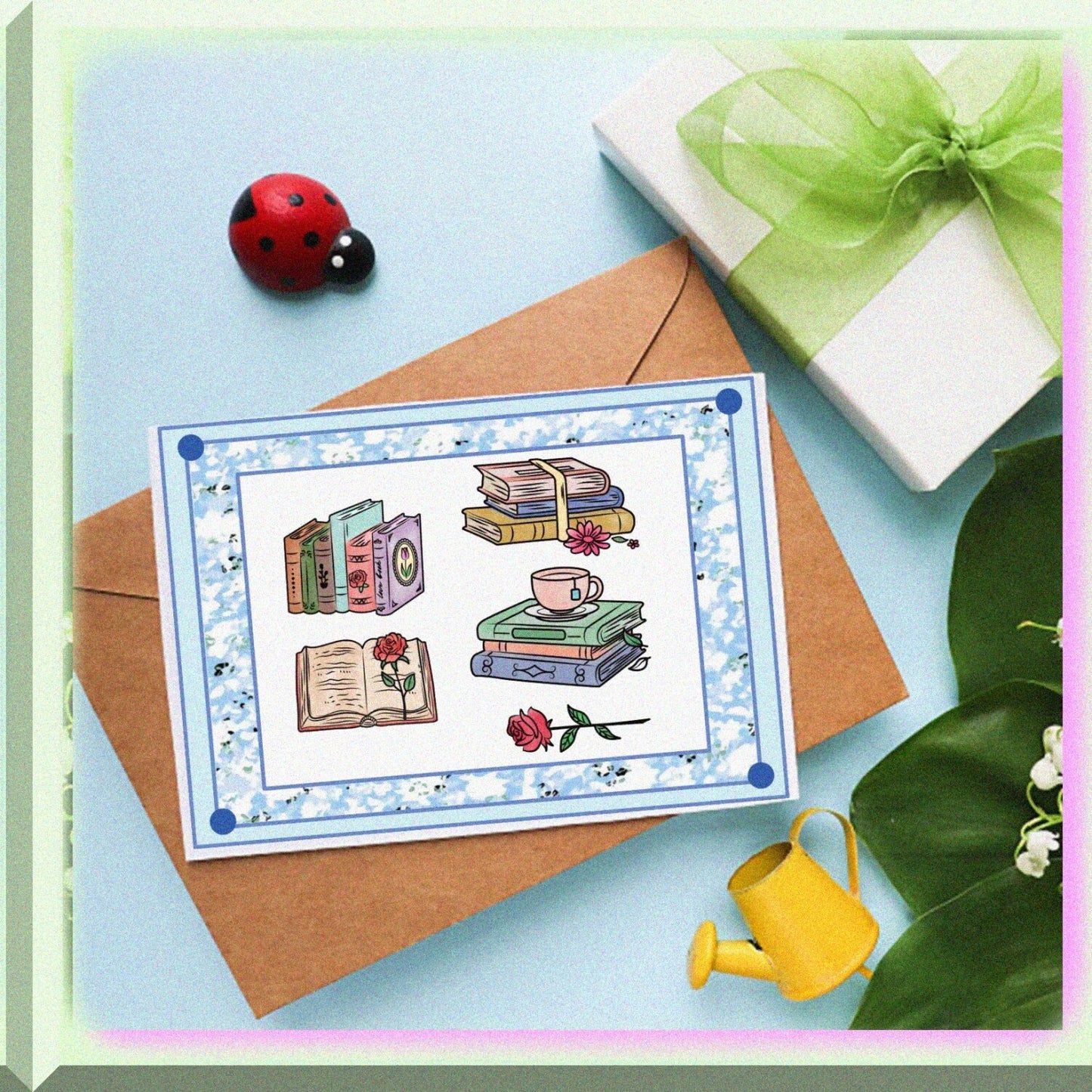 Vintage Books Clear Stamps Set with 12 Wind Patterns