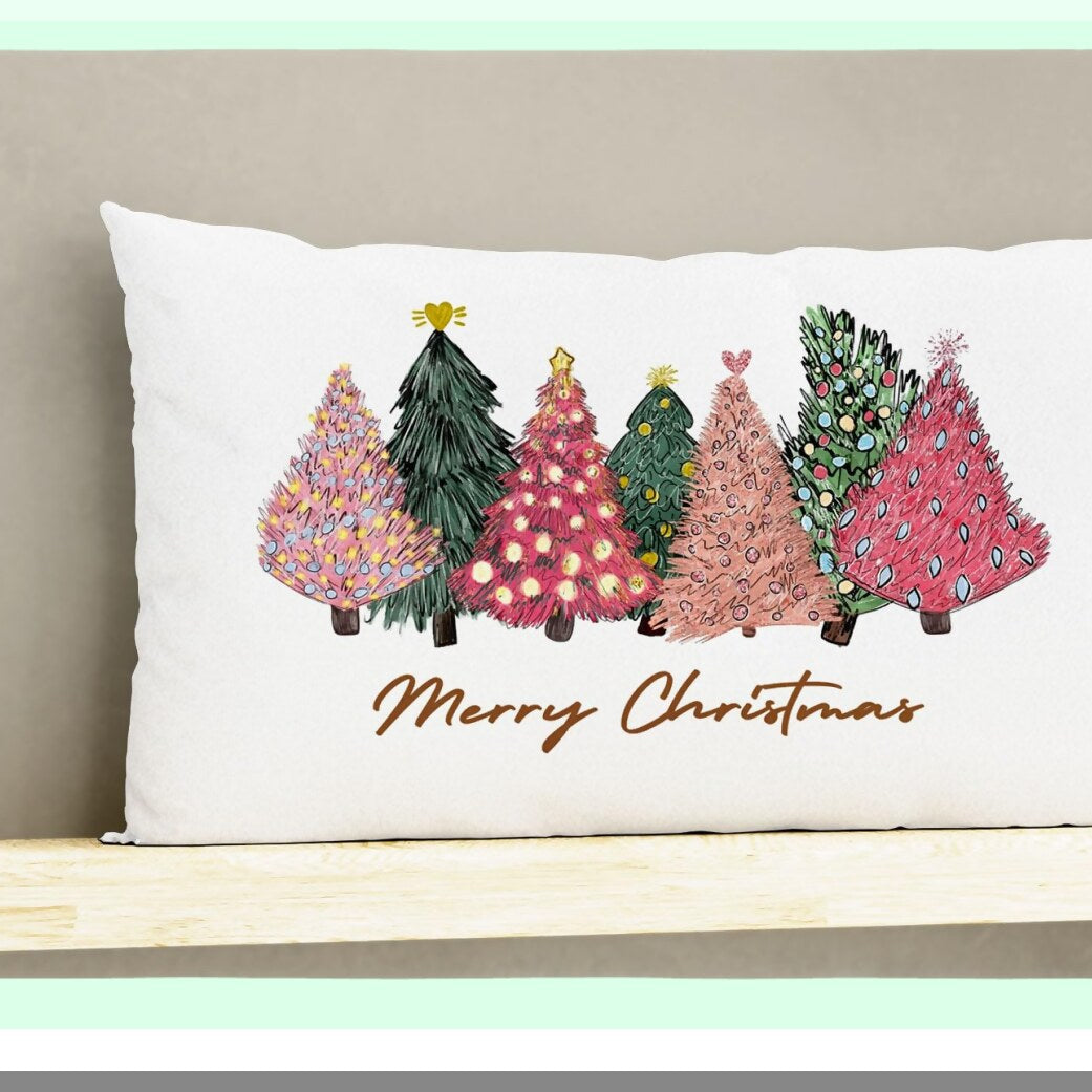 Pink Tree Decorative Pillow Covers 12x20 - Set of 2 Outdoor Pillow Cases for Couch - Stylish Throw Pillows for Home Decor - Soft and Durable