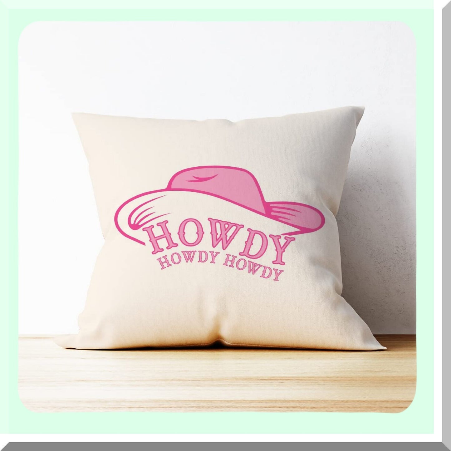 Pink Cowgirl Chic Pillow Set - Preppy Throw Pillows for Women's Pink Room Decor. Includes 18x18 Pillow Covers with Cowgirl Design for Stylish Cowgirl Room Decor.