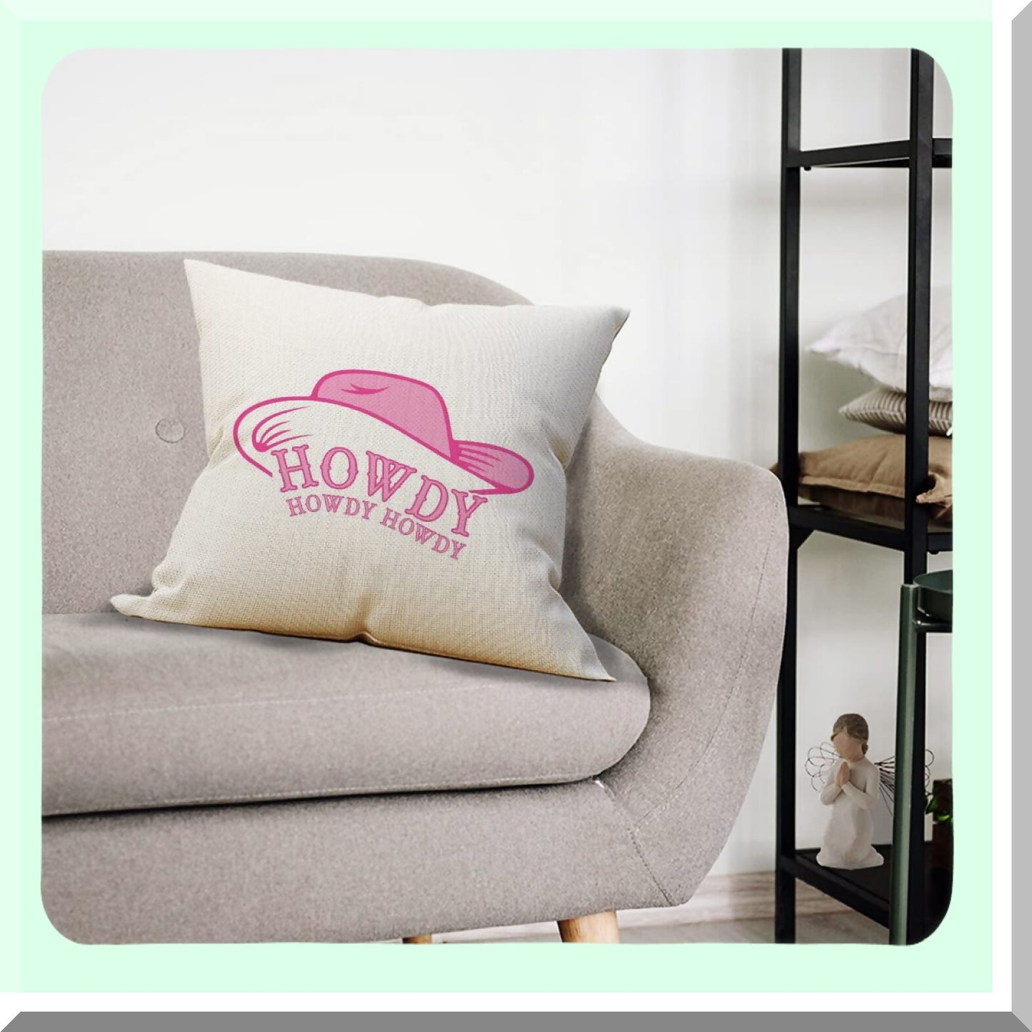 Pink Cowgirl Chic Pillow Set - Preppy Throw Pillows for Women's Pink Room Decor. Includes 18x18 Pillow Covers with Cowgirl Design for Stylish Cowgirl Room Decor.