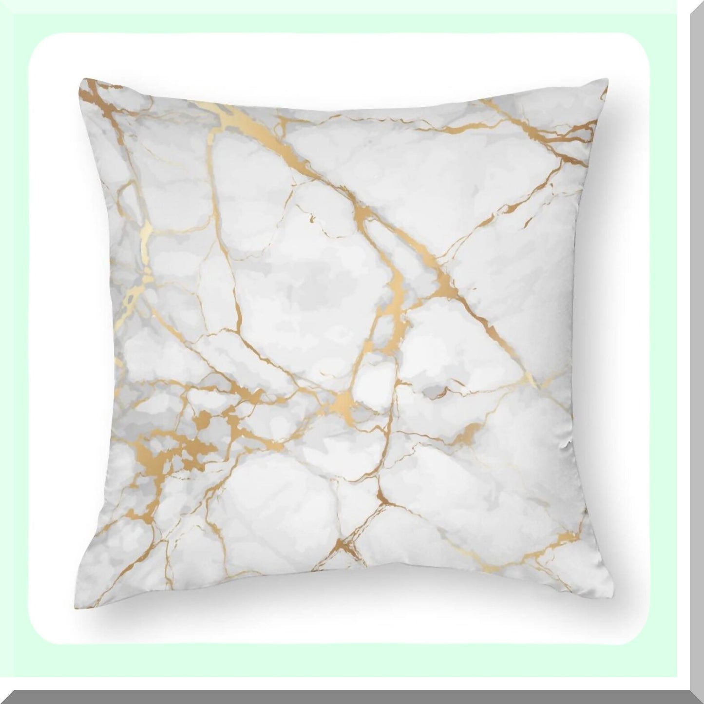Gold Marble Dream Pillowcase - Abstract White Durable Decorative Cover for Modern Holiday Couch Car Living Room & Outdoor 18x18 Inch