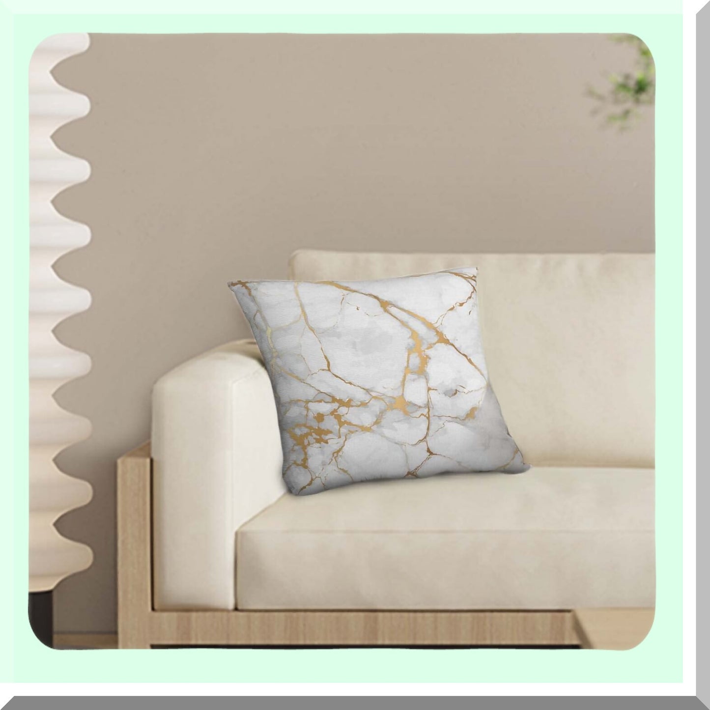 Gold Marble Dream Pillowcase - Abstract White Durable Decorative Cover for Modern Holiday Couch Car Living Room & Outdoor 18x18 Inch