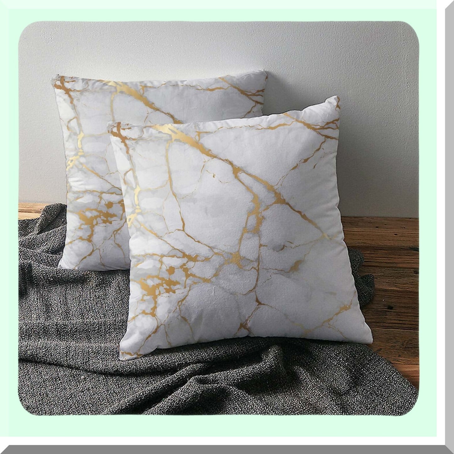 Gold Marble Dream Pillowcase - Abstract White Durable Decorative Cover for Modern Holiday Couch Car Living Room & Outdoor 18x18 Inch