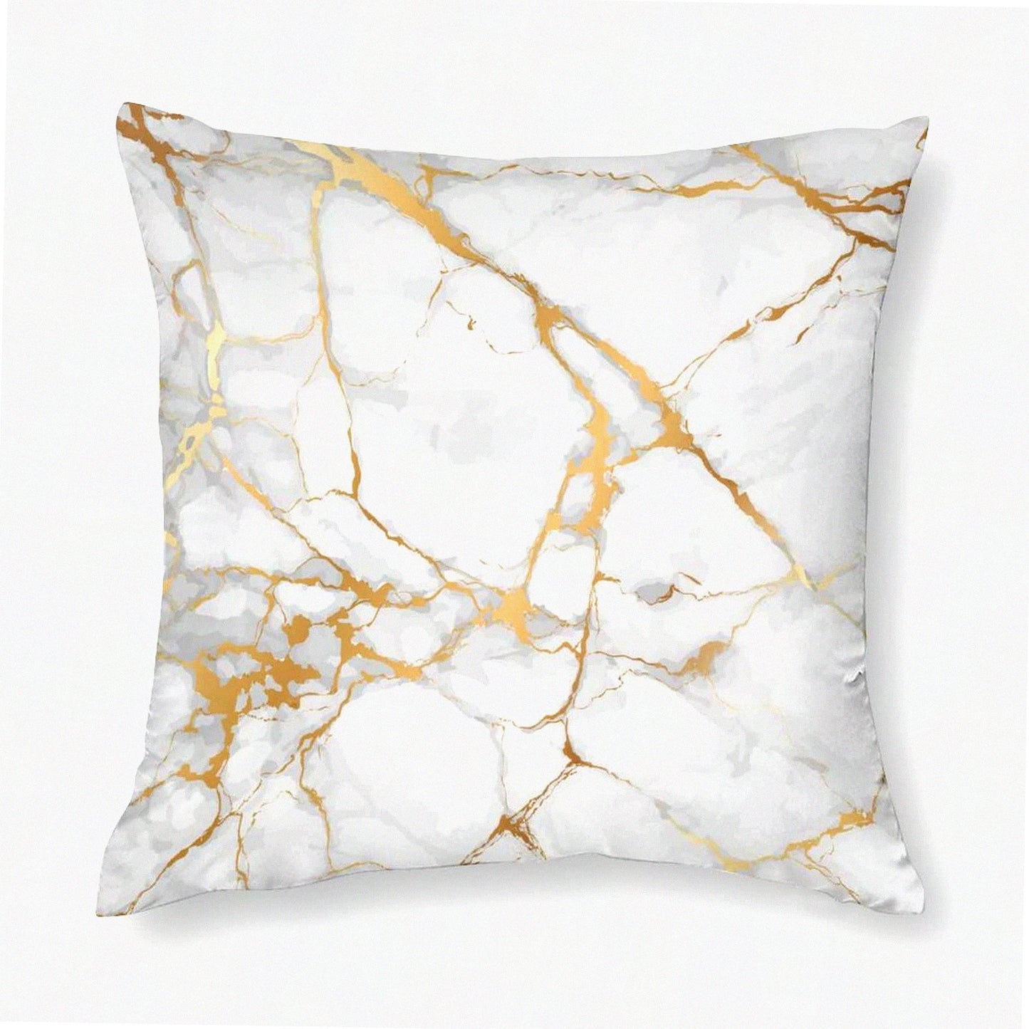 Gold Marble Dream Pillowcase - Abstract White Durable Decorative Cover for Modern Holiday Couch Car Living Room & Outdoor 18x18 Inch