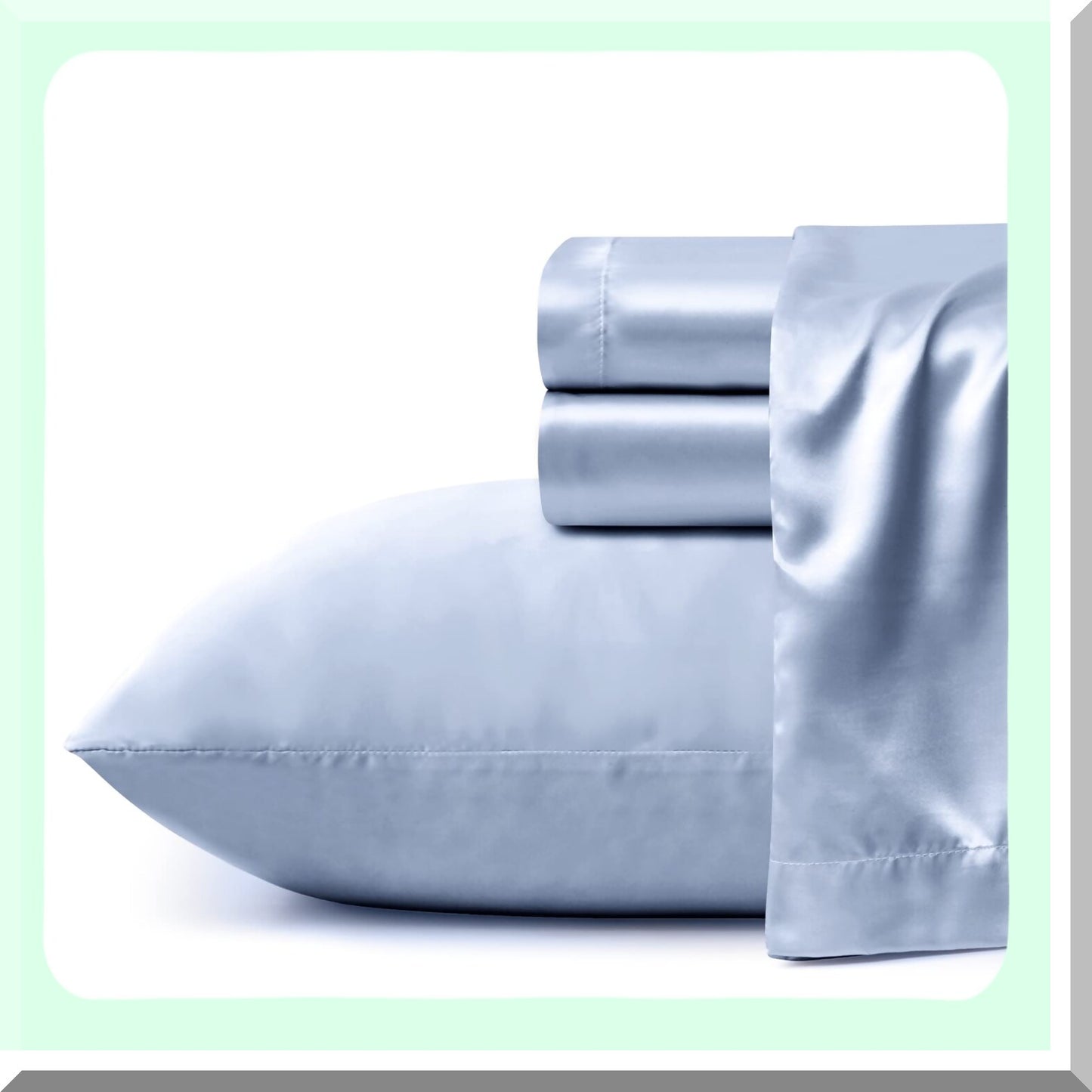 UltraSilk DeepFit Full Bed Set - Baby Blue Luxury Sheets - 4pc Extra Deep Pocket Sheet Set for 18-24 Inch Mattresses - Soft & Silky Bedding