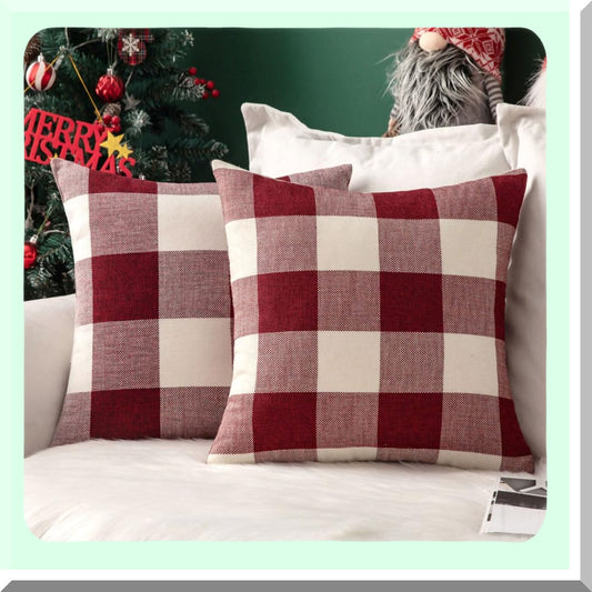 Farmhouse Buffalo Plaid Pillow Covers Set of 2
