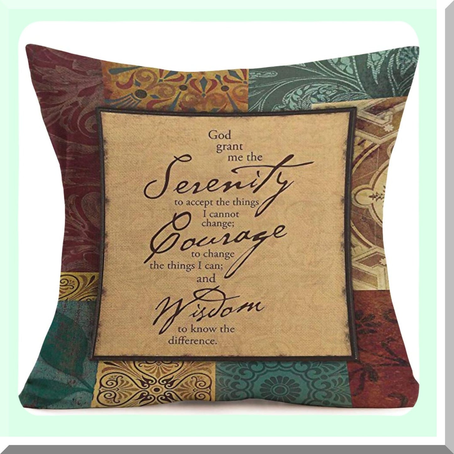 Vintage Quote Linen Pillow Covers - Inspirational Decorative Cushion Cases - Retro Plaid Euro Style Home Set of 4 - 18x18 Inch Pillowcase