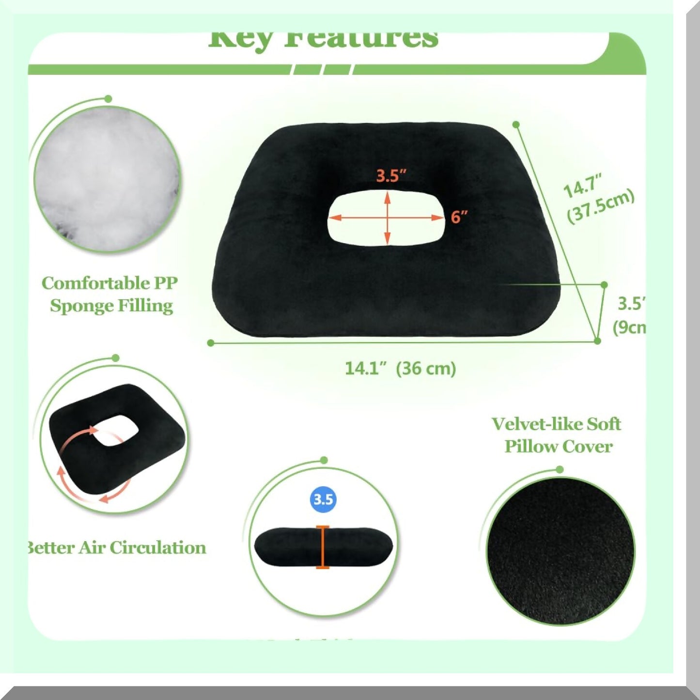 ComfortMax Relief Cushion - Pressure Ulcer Pillow for Bed Sores, Butt Positioning, Wedge Support for Sleeping, Post-Surgery Recovery, Back & Leg Support.