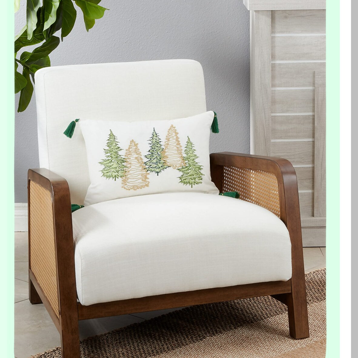 Nature's Touch Pillow Cover - Botanical Print Cushion Case for Home Decor - Tree Inspired Design - Eco-Friendly Linen Material - Breathable and Soft Fabric