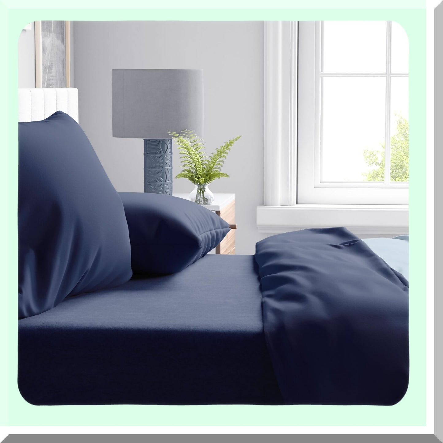 Estate Blue California Dream Bedding Set - Luxurious 7-Piece Comforter Set with Ashford Design - King Size Bedspread, Pillow Shams, and More