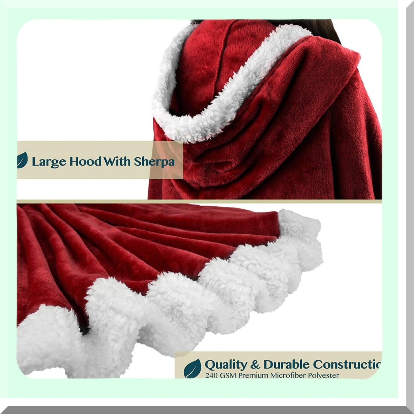 CozySherpa Hooded Blanket: Plush Fleece Cape with Pockets - Perfect Gift for Women