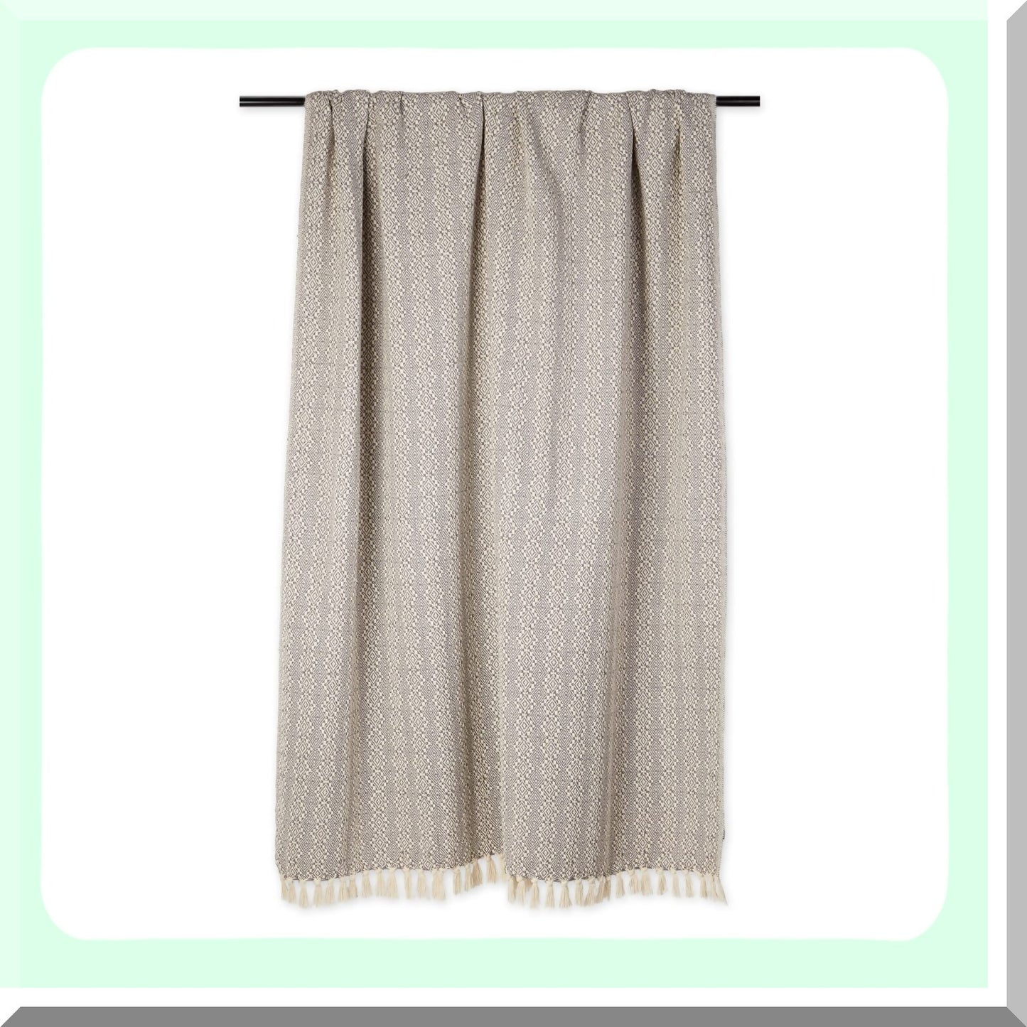 LuxWeave Diamond Cotton Throw Blanket, 50x60, Gray