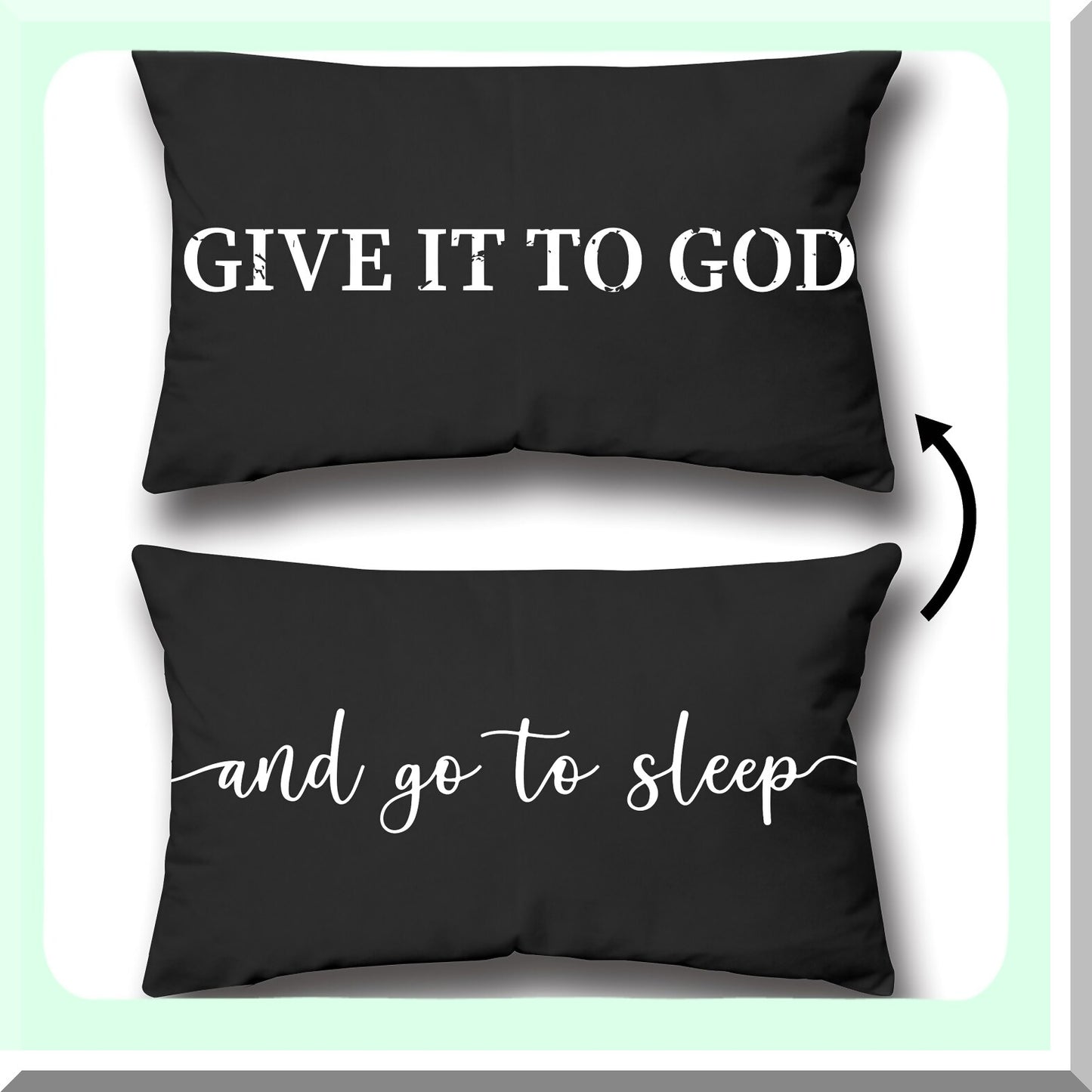 Christian Dreams Reversible Pillow Cover - Soft Black Decorative Throw Pillow 12x20 Inch - Inspirational Gifts for Women - Home Bedroom Decor - A16