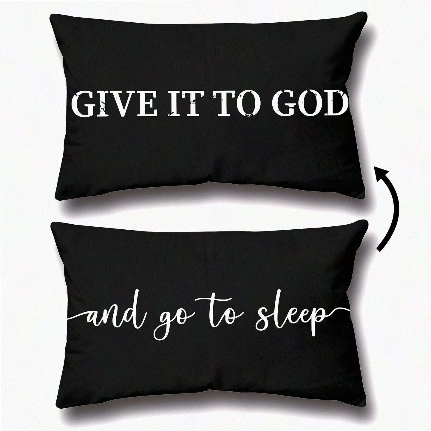 Christian Dreams Reversible Pillow Cover - Soft Black Decorative Throw Pillow 12x20 Inch - Inspirational Gifts for Women - Home Bedroom Decor - A16