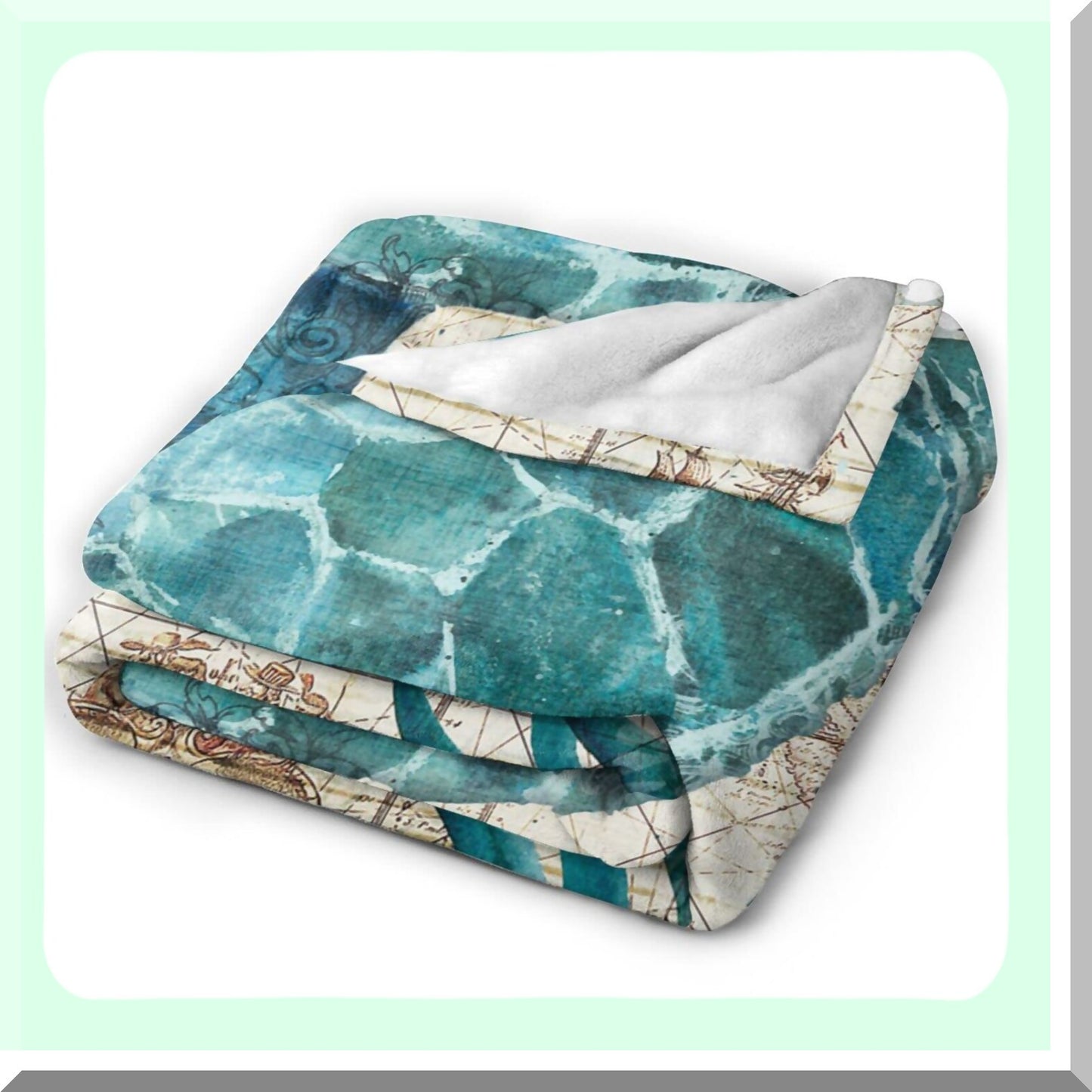 OceanDreams Ultra Soft Sea Turtle Fleece Throw Blanket - Cozy All-Season Decorative Flannel for Home, Bed, Couch, Chair, Travel (50x40in)