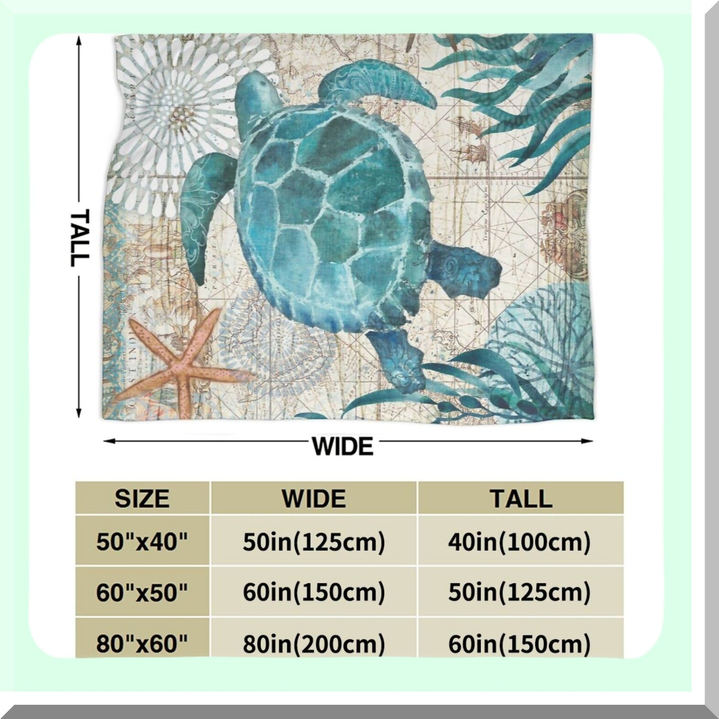 OceanDreams Ultra Soft Sea Turtle Fleece Throw Blanket - Cozy All-Season Decorative Flannel for Home, Bed, Couch, Chair, Travel (50x40in)